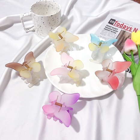 Spring and summer new gradient color butterfly hair clip's discount tags