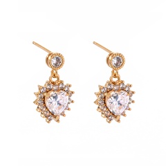 2022 new fashion jewelry heart-shaped teardrop zircon element pendant earrings earrings