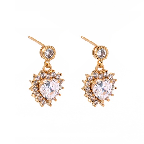 2022 new fashion jewelry heart-shaped teardrop zircon element pendant earrings earrings's discount tags