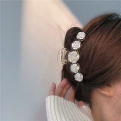 Fashion camellia clip pearl rose sweet flower hairpin female hair accessories
