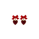 Boucles doreilles  nud long pompon en diamant dgoulinant dhuile de coeur rouge simplepicture11