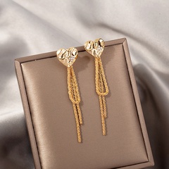 Simple Long Tassel Irregular Chain Pleated Earrings
