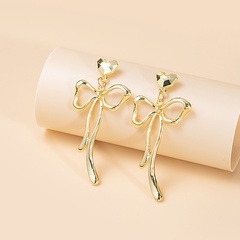 fashion matte long tassel bow earrings