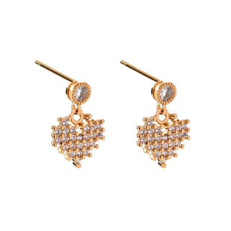 New hot selling jewelry love honeycomb zircon element earrings earrings's discount tags