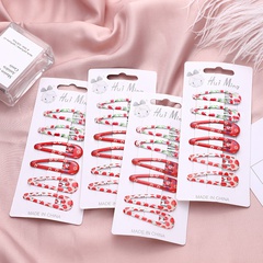 new dripping oil cherry flower hair clip 6 pieces set