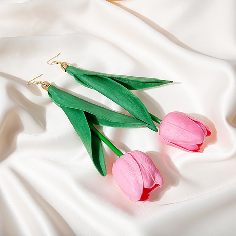 Fashion Long Tulip Flower Pendant Earrings's discount tags