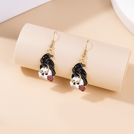 cute cartoon dripping oil animal cat snake moon eagle skull earrings's discount tags