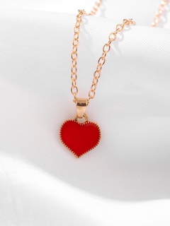 Titanium steel necklace women's all-match does not fade red love necklace simple design temperament heart-shaped pendant clavicle chain