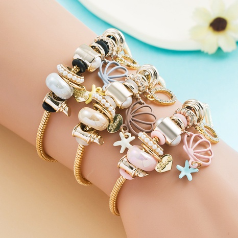 Fashion new shell pendant multi-element alloy bracelet's discount tags