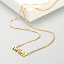 collier pendentif lettre maman zircon couleur incrust de cuivre de modepicture9