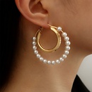 Boucles doreilles en forme de cercle de perles en alliage de mode Bijoux pour femmes douces simplespicture7