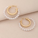 Boucles doreilles en forme de cercle de perles en alliage de mode Bijoux pour femmes douces simplespicture8