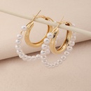 Boucles doreilles en forme de cercle de perles en alliage de mode Bijoux pour femmes douces simplespicture9