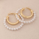Boucles doreilles en forme de cercle de perles en alliage de mode Bijoux pour femmes douces simplespicture10