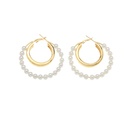 Boucles doreilles en forme de cercle de perles en alliage de mode Bijoux pour femmes douces simplespicture11