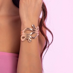 simple metal snake-shaped punk opening adjustable metal bracelet women's