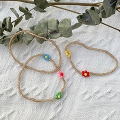 Sweet woven beads color set elastic simple daisy flowers retro bracelet women