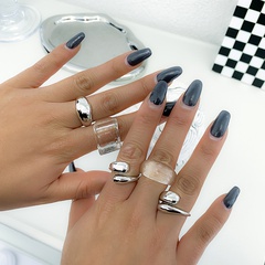 irregular opening adjustable ring set transparent acrylic simple joint alloy ring