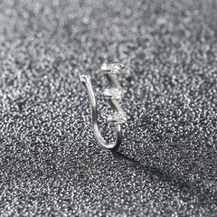 Fashion new jewelry non-pierced false nose ring trapezoidal zircon nose ring nose nail one