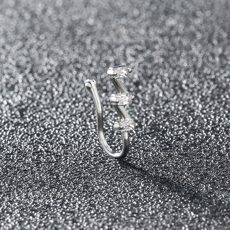 Nueva joyería de moda anillo de nariz falsa no perforado anillo de nariz de circón trapezoidal clavo de nariz uno's discount tags