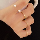 Fashion simple pearl wave twist joint alloy ring fourpiece setpicture6