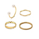 Fashion simple pearl wave twist joint alloy ring fourpiece setpicture10