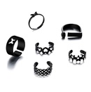 Fashion new black knuckle creative retro hollow butterfly heartshaped alloy ring setpicture4