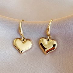 Fashion new heart-shaped simple solid 14k gold titanium steel ear hooks