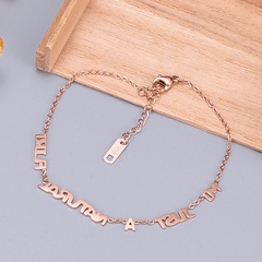 Fashion jewelry plated 18K rose gold titanium steel anklet
