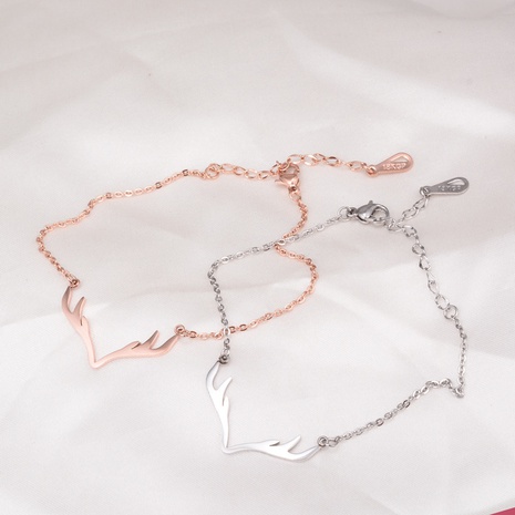 new sweet little antler titanium steel rose gold bracelet simple 18K's discount tags