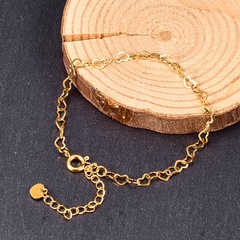 Cute 18K Gold Hollow Heart-shaped Splicing Titanium Steel Bracelet Jewelry