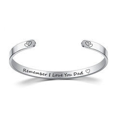 Fashion Titanium Steel Heart LOVE YOU DAD Lettering Bracelet