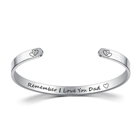 Fashion Titanium Steel Heart LOVE YOU DAD Lettering Bracelet's discount tags