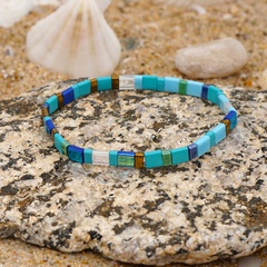 nouveau bracelet bohème perlé à la main en perles de verre bleu femme
