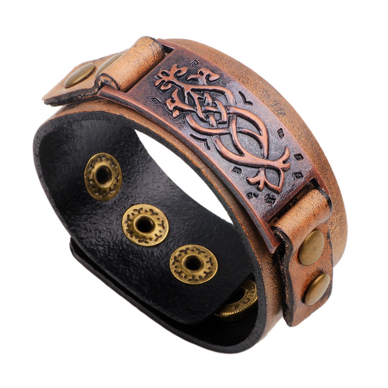 new leather retro bracelet ancient bronze accessories leather jewelry