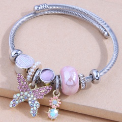 European and American fashion metal all-match diamond-studded butterfly pendant simple accessories personality bracelet