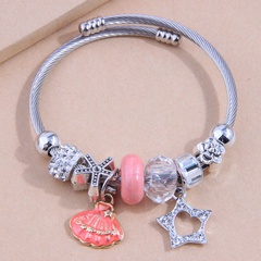 Mode européenne et américaine en métal coquille sauvage pendentif étoile à cinq branches accessoires simples bracelet de personnalité