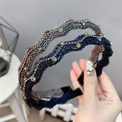 snakeskin mesh drill bit rhinestone wave headband hair accessories