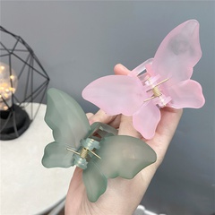 Acrylic Butterfly Clip Solid Color Frosted Sweet Large Hair Grab