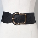 Irregular white pin buckle PU leather girdle womens decorative elastic wide beltpicture8