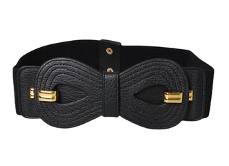 new bow female dress elastic wide belt decorative brown