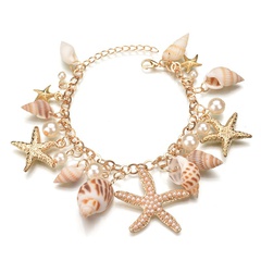 Fashion Boho Conch Shell Starfish Pendent Bracelet