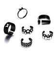 Fashion new black knuckle creative retro hollow butterfly heartshaped alloy ring setpicture10
