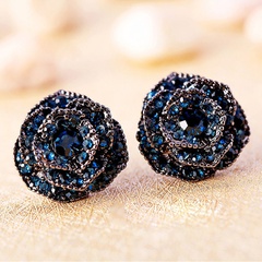 Fashion Geometric Crystal Multi-layer Flower Alloy Stud Earrings