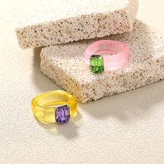 Niche design ins style jewelry candy color resin diamond ring set of 2