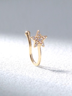 Moda y joyería popular micro-set circón estrella de cinco puntas nariz anillo falso nariz anillo piercing joyería para mujeres 1