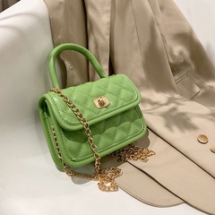 fashion solid color rhombus messenger chain handbag