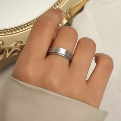 Fashion Stainless Steel Planet Star Moon Carved Ring