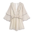 2022 Summer White Long Sleeve Solid Color Ruffle Jumpsuitpicture12