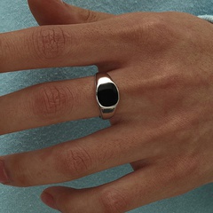 Men's Fashion Geometric Drip Glossy Thick Alloy Ring